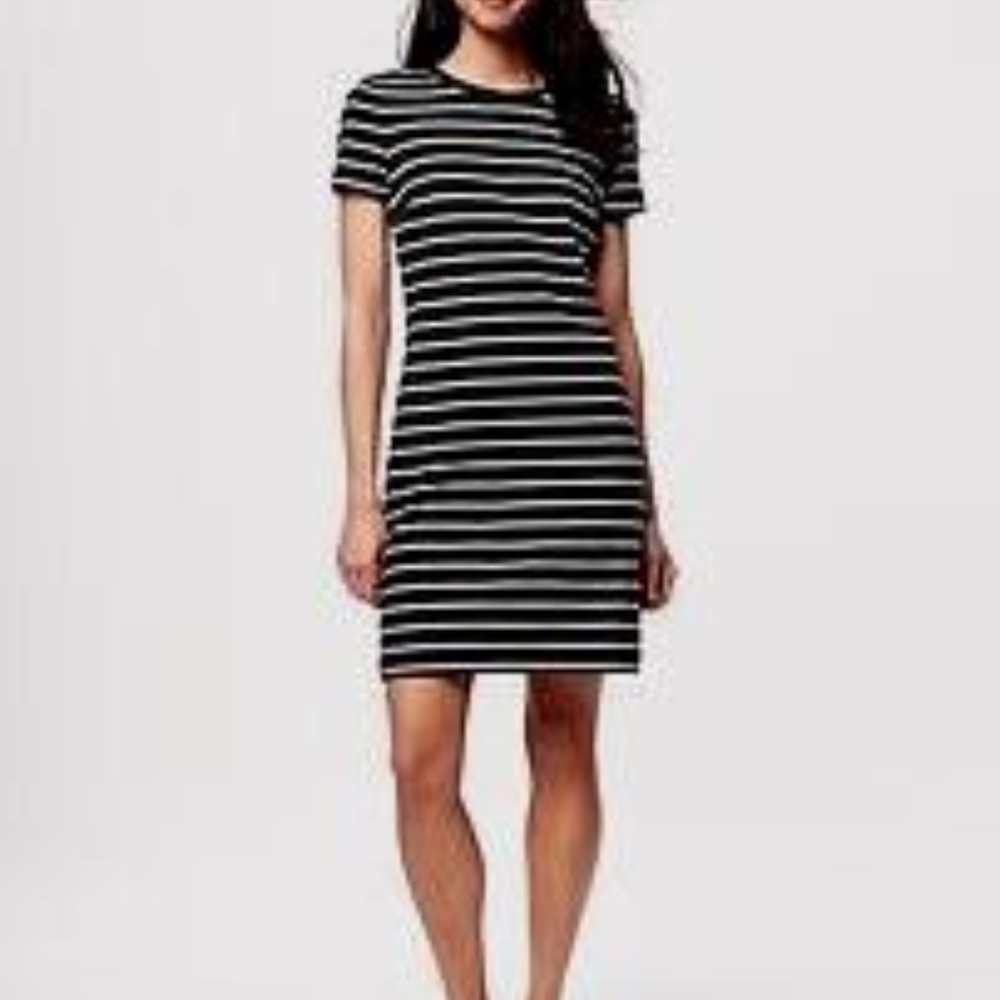 Black and white striped dress